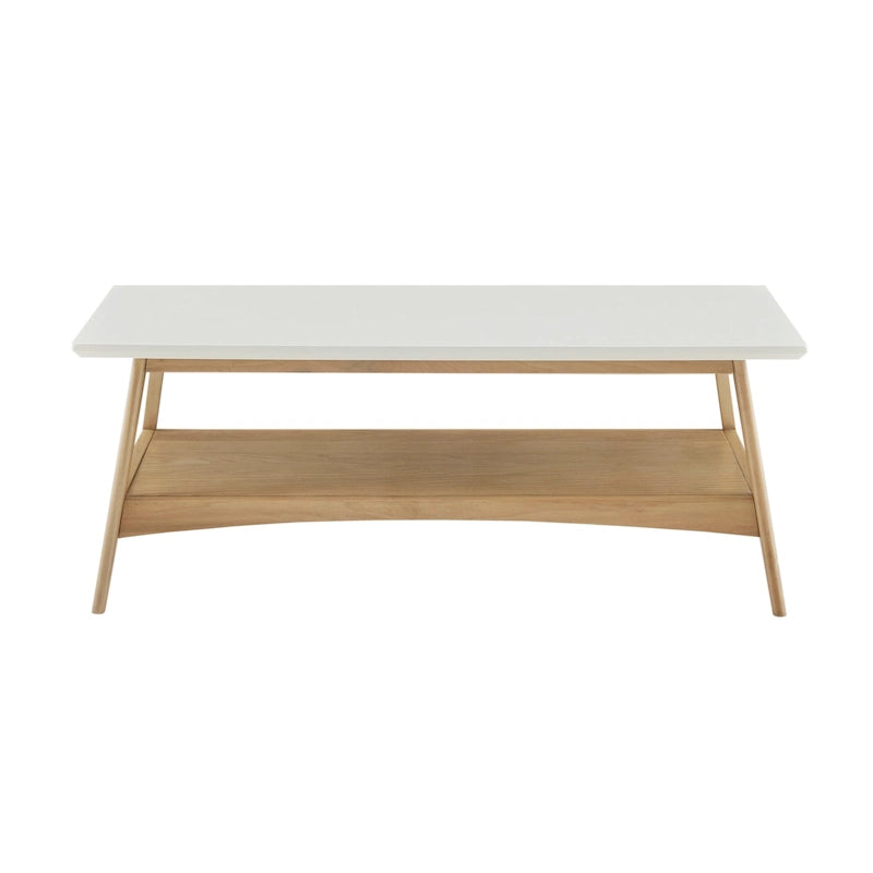 Mid-Century Two-Tone Coffee Table with Storage Shelf