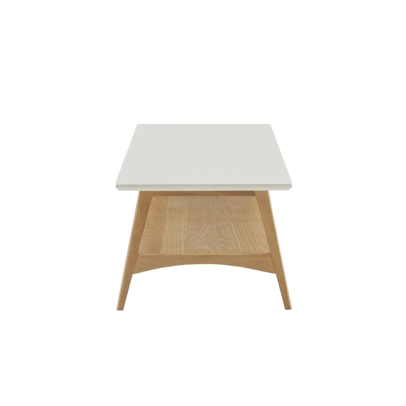 Mid-Century Two-Tone Coffee Table with Storage Shelf