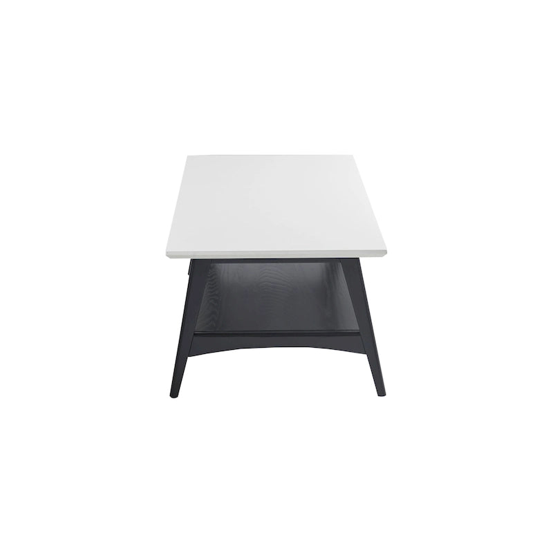 Mid-Century Two-Tone Coffee Table with Storage Shelf