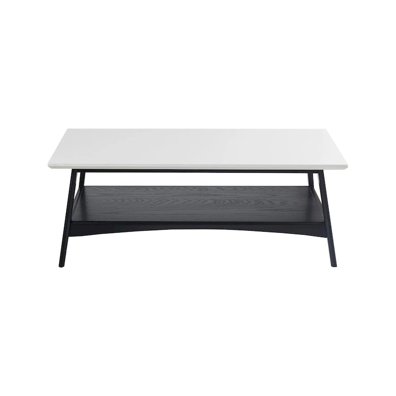 Mid-Century Two-Tone Coffee Table with Storage Shelf