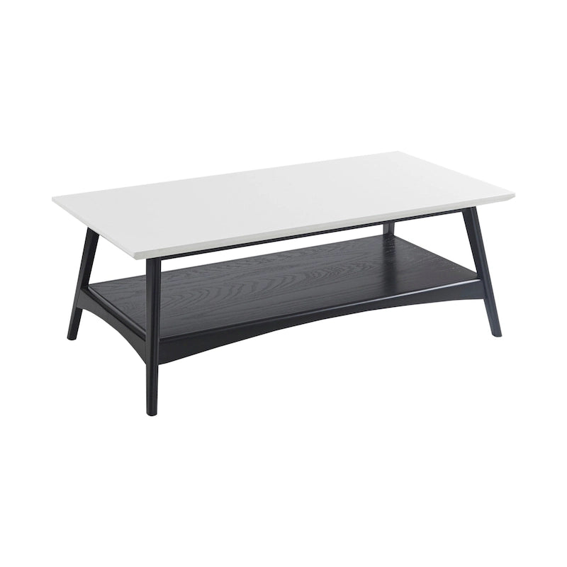 Mid-Century Two-Tone Coffee Table with Storage Shelf