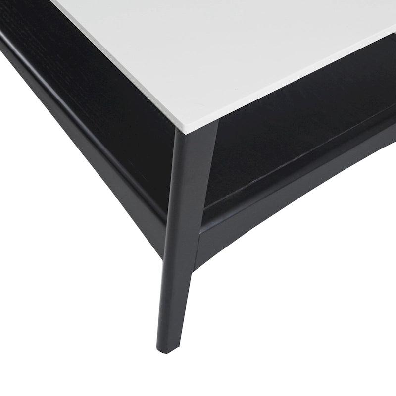 Mid-Century Two-Tone Coffee Table with Storage Shelf