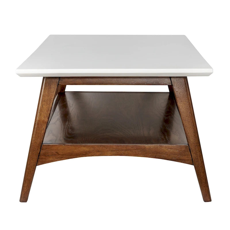 Mid-Century Two-Tone Coffee Table with Storage Shelf