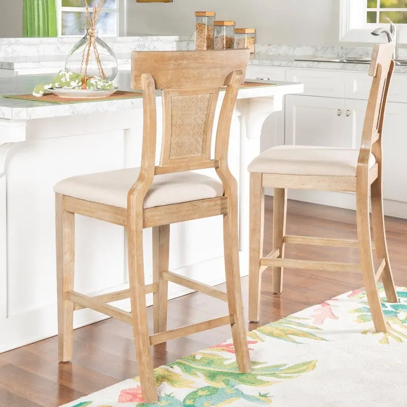 Ryder Handwoven Rattan Farmhouse Counter Stool