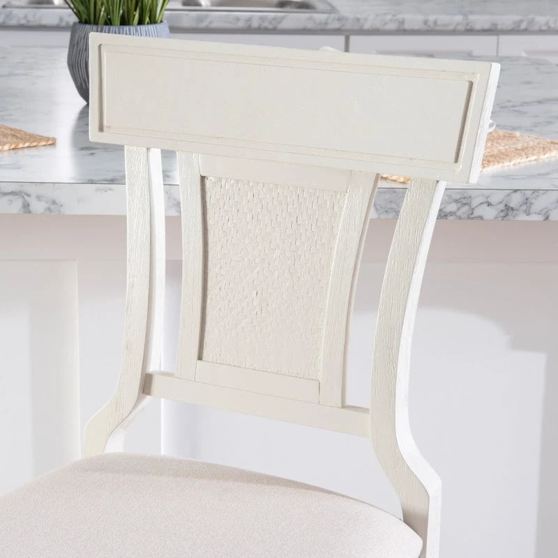 Handwoven Rattan Farmhouse Counter Stool