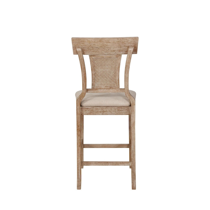Handwoven Rattan Farmhouse Counter Stool