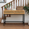 44" Woven Front Modern Farmhouse Console Table