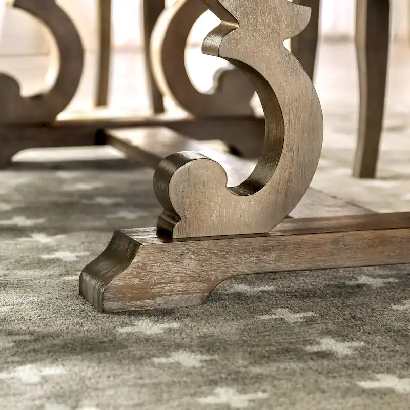Rustic 90-inch Wood Expandable Dining Table