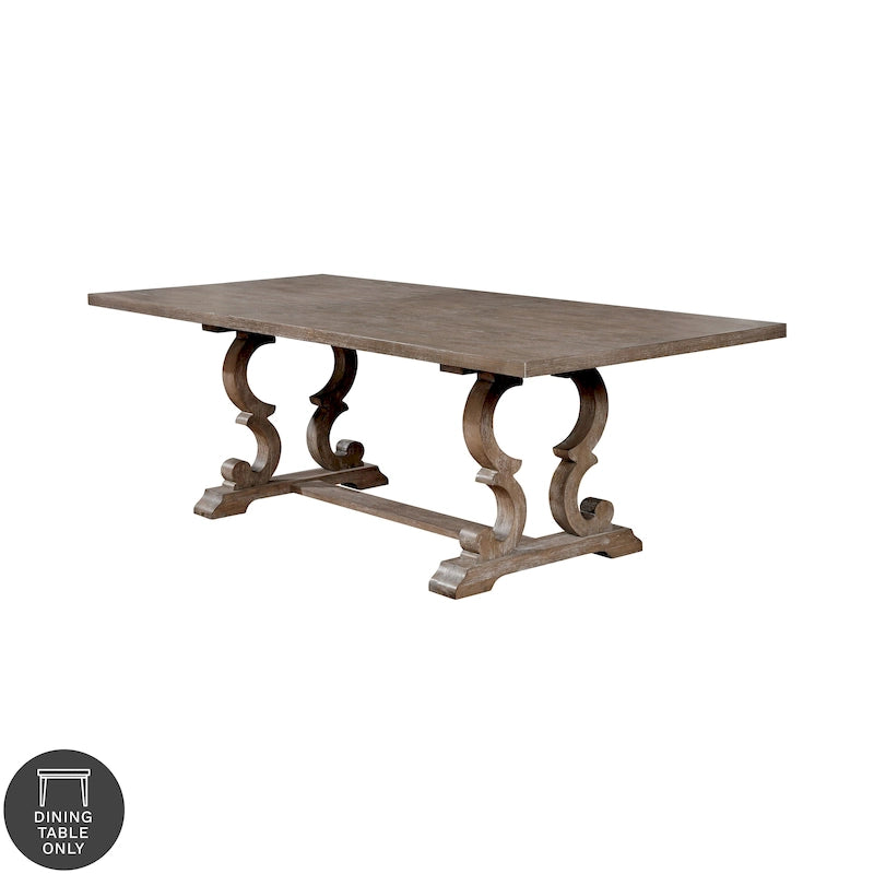 Rustic 90-inch Wood Expandable Dining Table