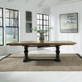 Chalkboard Finish Trestle Dining Table with Self-Storing Leaf