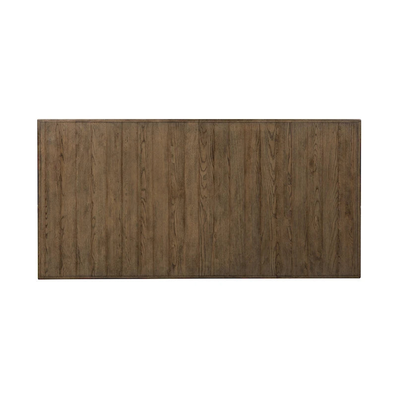 Chalkboard Finish Trestle Dining Table with Self-Storing Leaf
