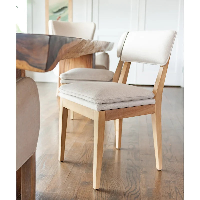 Solid Wood Upholstered Dining Chairs (Set of 2)