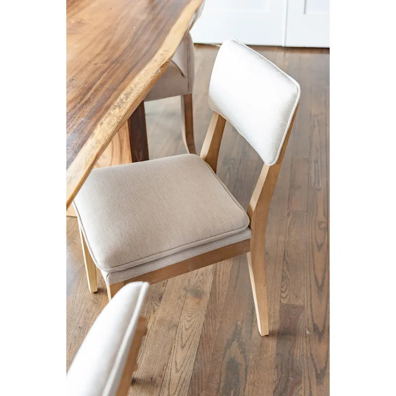 Solid Wood Upholstered Dining Chairs (Set of 2)