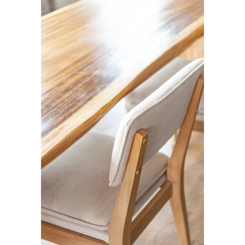 Solid Wood Upholstered Dining Chairs (Set of 2)