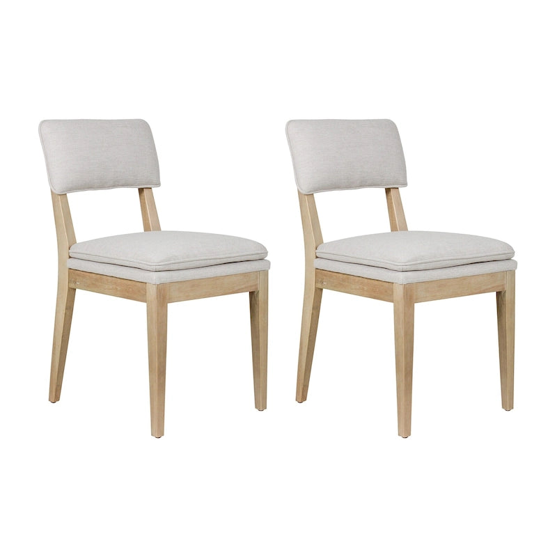 Solid Wood Upholstered Dining Chairs (Set of 2)