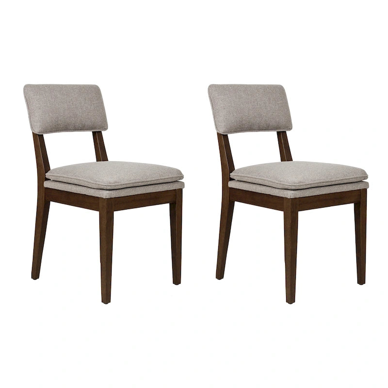 Solid Wood Upholstered Dining Chairs (Set of 2)