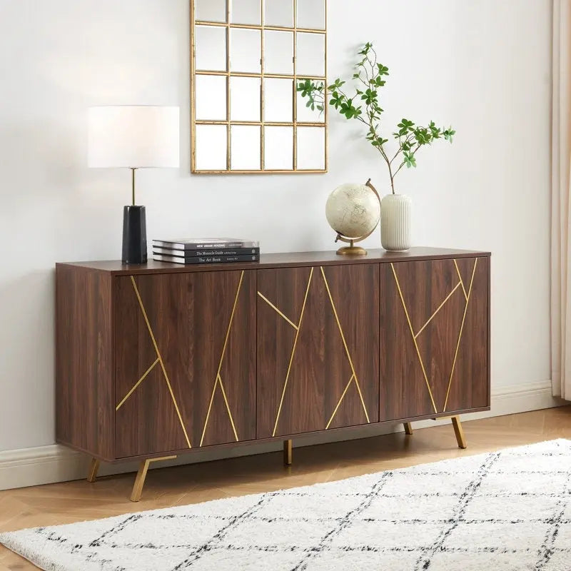 63 W Wood Buffets and Sideboards Storage Cabinet