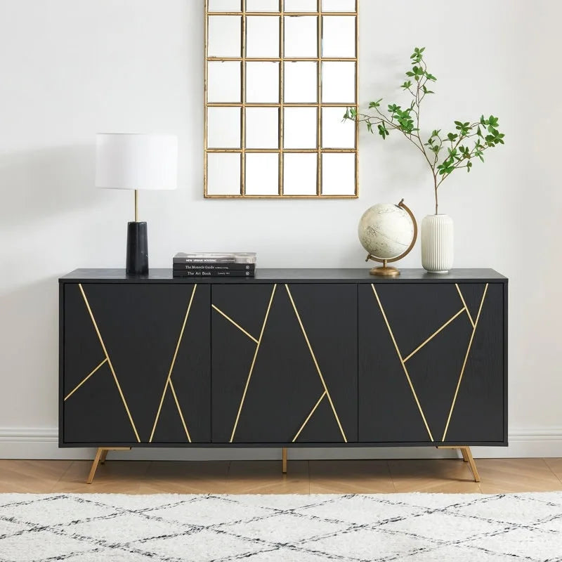 63 W Wood Buffets and Sideboards Storage Cabinet