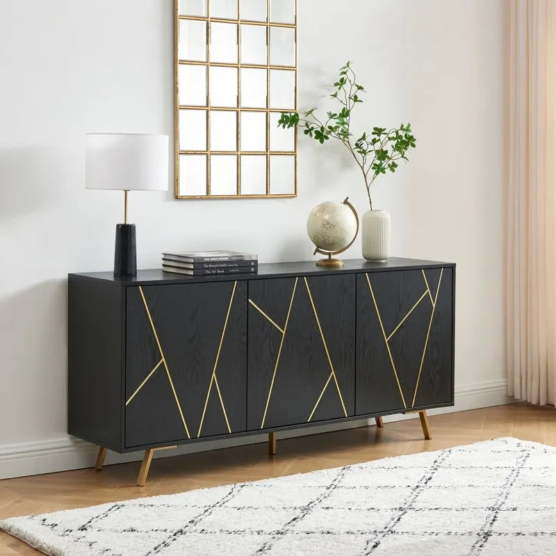 63 W Wood Buffets and Sideboards Storage Cabinet