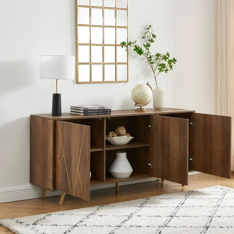 63 W Wood Buffets and Sideboards Storage Cabinet