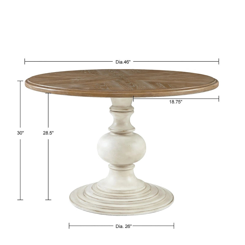 46" Round Pedestal Dining Table