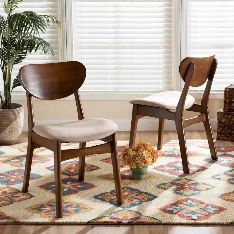 Mid-Century Modern 2-Piece Dining Chair Set