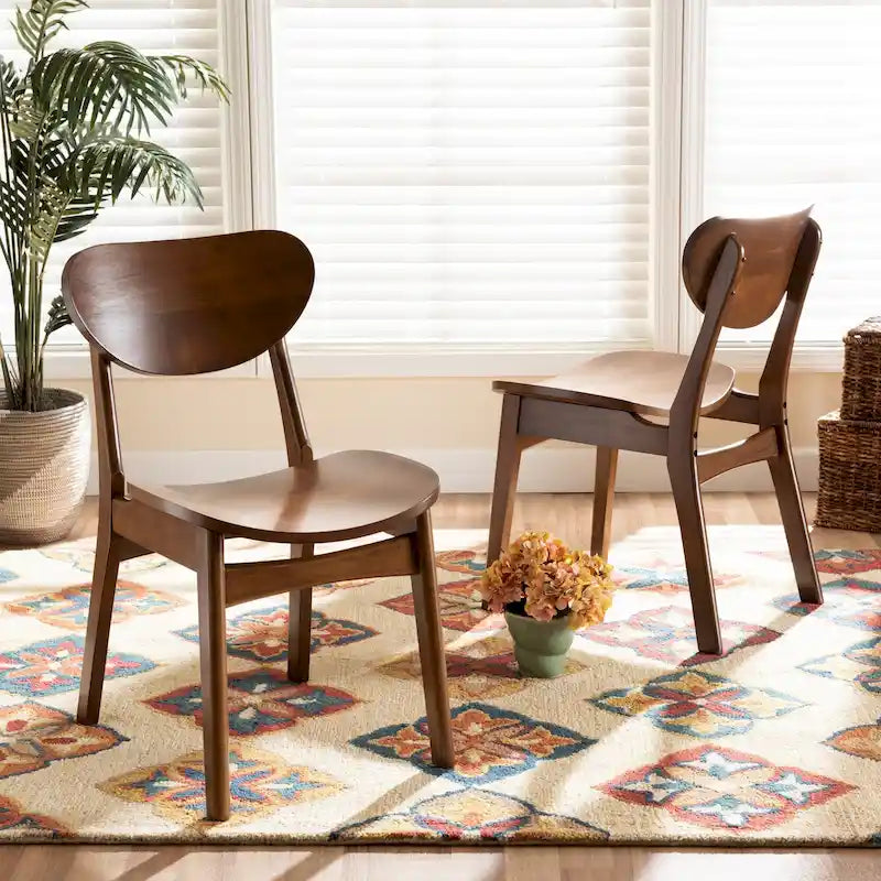 Mid-Century Modern 2-Piece Dining Chair Set