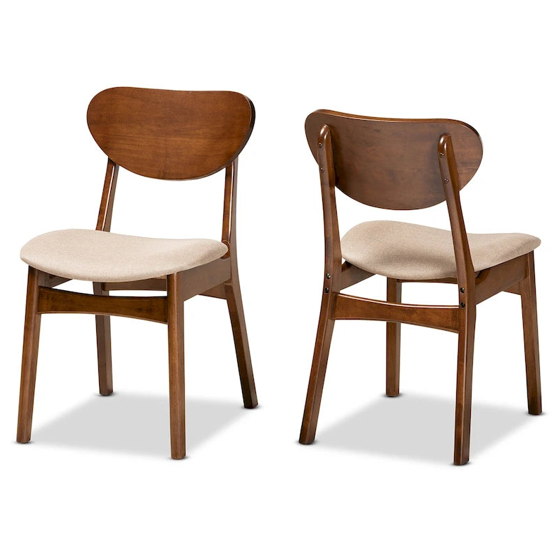 Mid-Century Modern 2-Piece Dining Chair Set