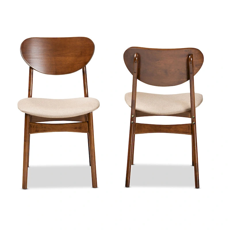 Mid-Century Modern 2-Piece Dining Chair Set