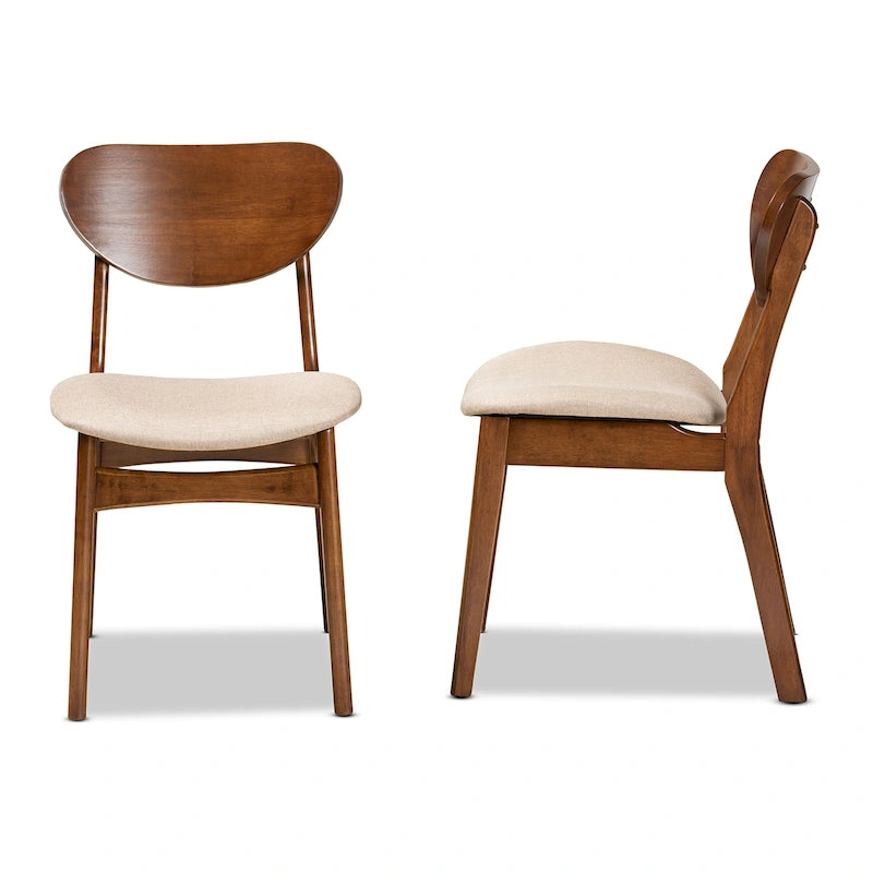 Mid-Century Modern 2-Piece Dining Chair Set