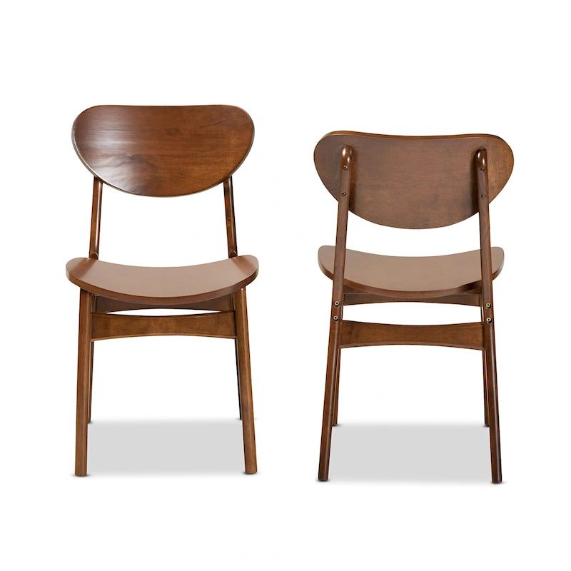 Mid-Century Modern 2-Piece Dining Chair Set