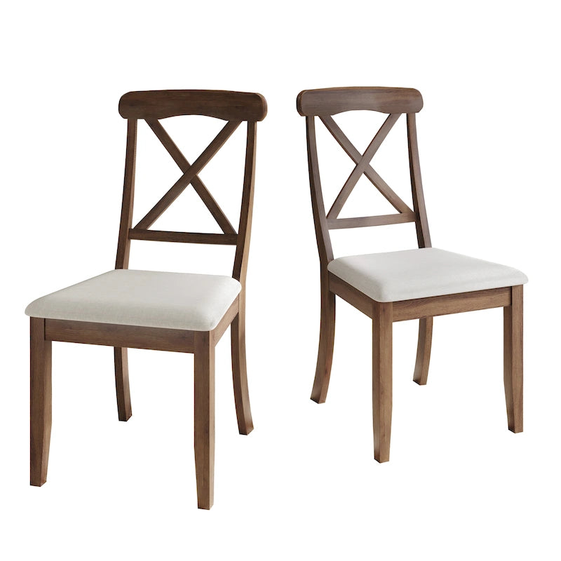 Farmhouse Style Wooden Dining Chairs (Set of 2)