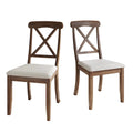 Farmhouse Style Wooden Dining Chairs (Set of 2)
