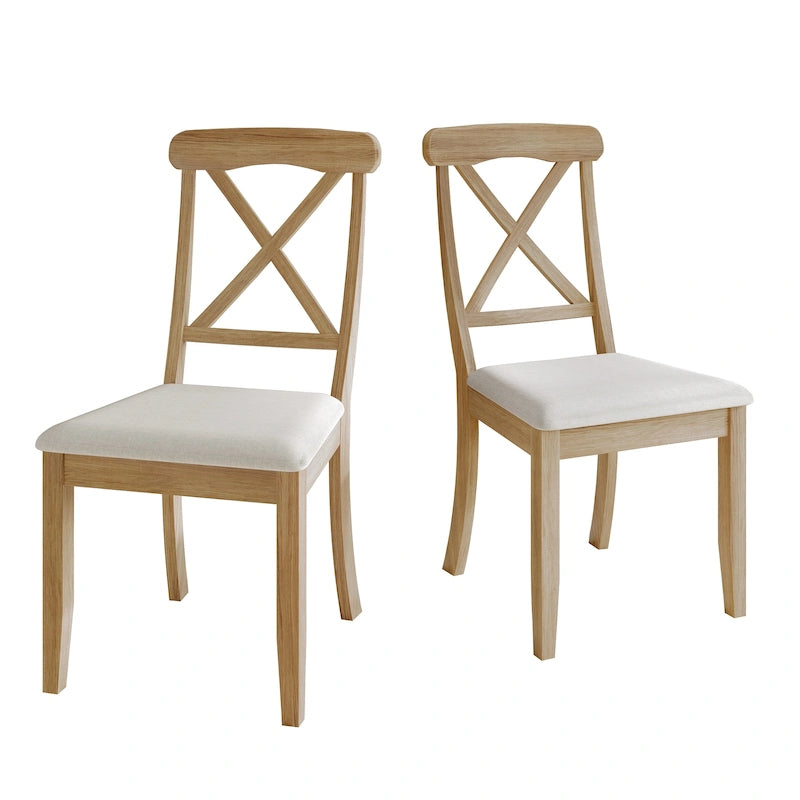 Farmhouse Style Wooden Dining Chairs (Set of 2)