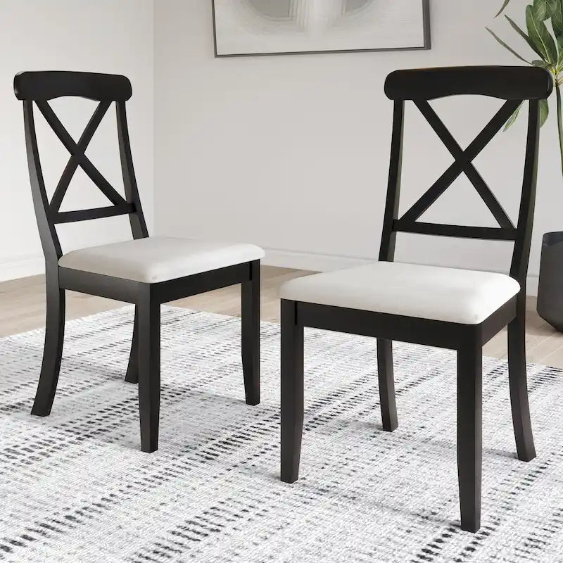 Farmhouse Style Wooden Dining Chairs (Set of 2)