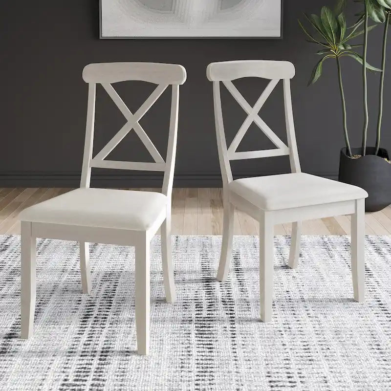 Farmhouse Style Wooden Dining Chairs (Set of 2)