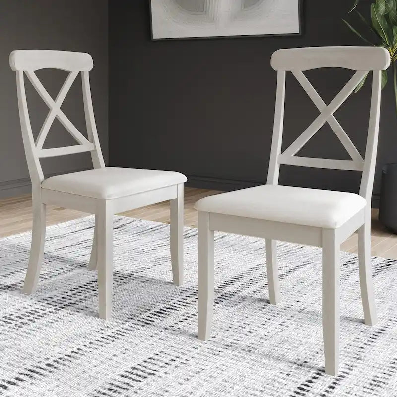 Farmhouse Style Wooden Dining Chairs (Set of 2)