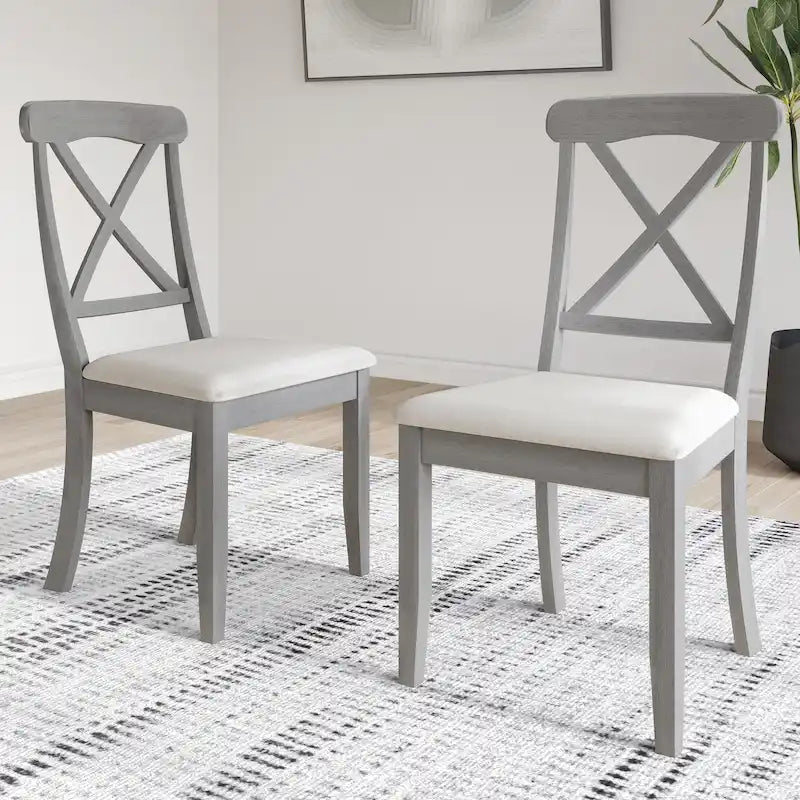 Farmhouse Style Wooden Dining Chairs (Set of 2)
