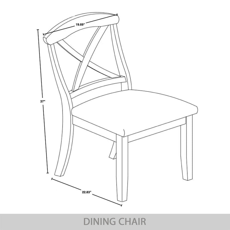 Farmhouse Style Wooden Dining Chairs (Set of 2)
