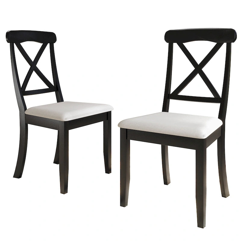 Farmhouse Style Wooden Dining Chairs (Set of 2)