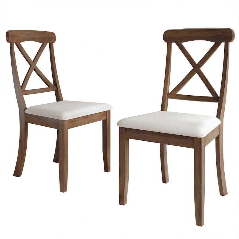 Farmhouse Style Wooden Dining Chairs (Set of 2)