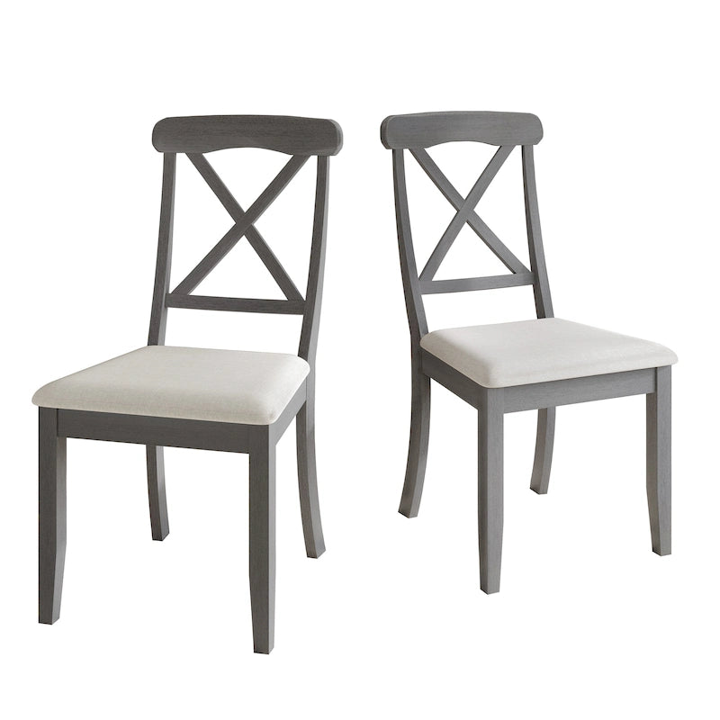 Farmhouse Style Wooden Dining Chairs (Set of 2)