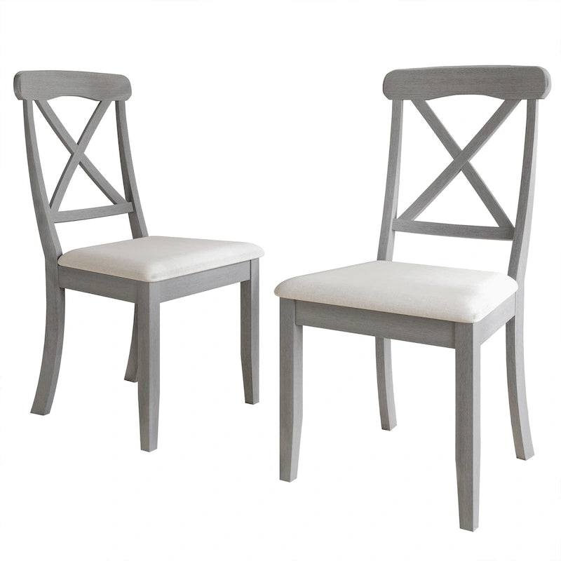 Farmhouse Style Wooden Dining Chairs (Set of 2)