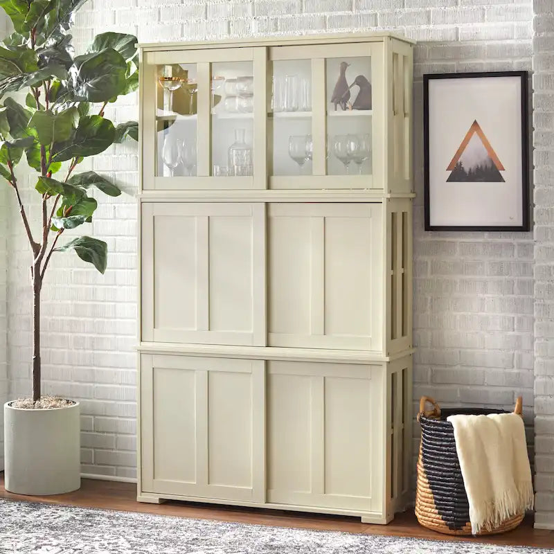 Sliding Glass Door Stackable China Cabinet