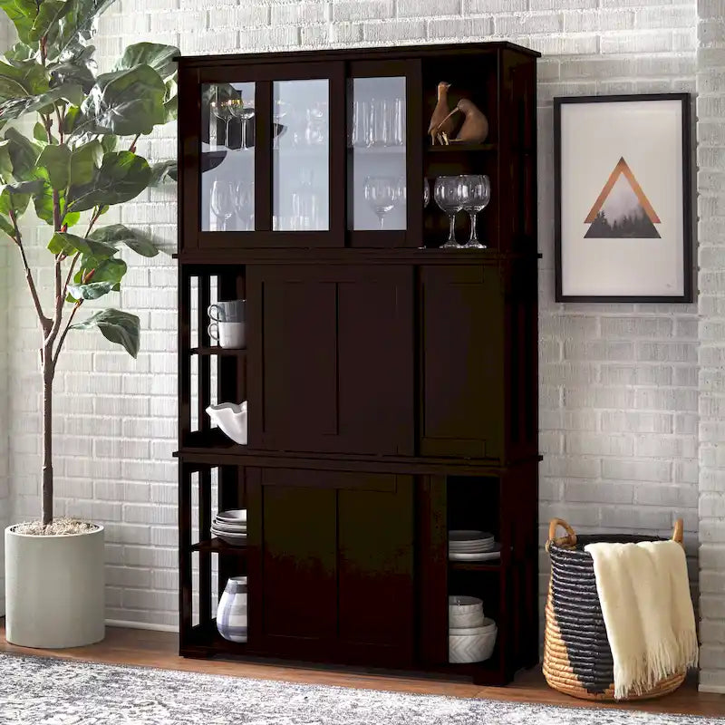 Sliding Glass Door Stackable China Cabinet