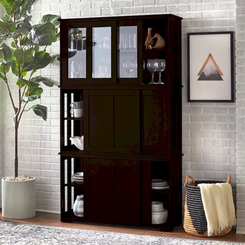 Sliding Glass Door Stackable China Cabinet