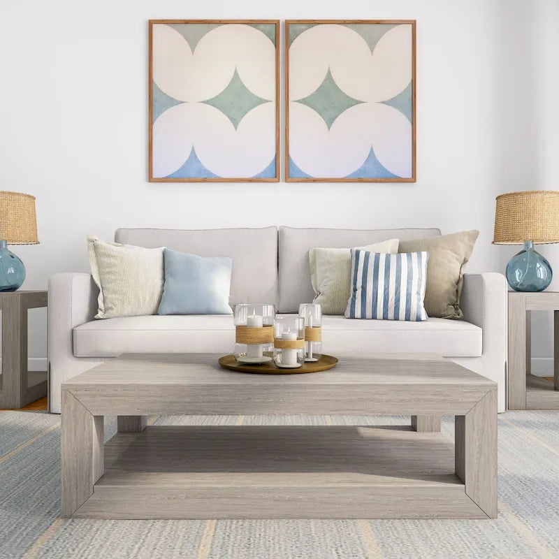 Modern Rectangular Coffee Table with Shelf