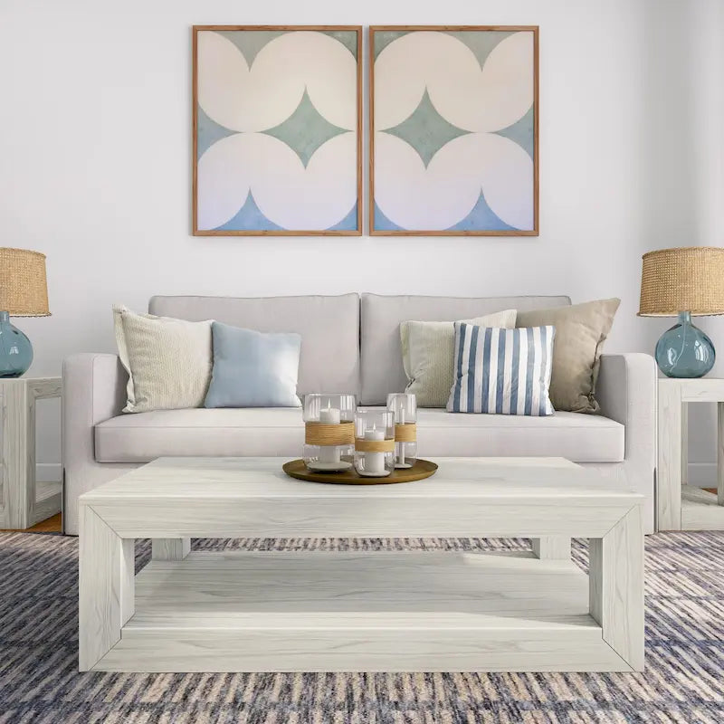 Modern Rectangular Coffee Table with Shelf