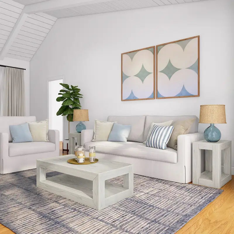 Modern Rectangular Coffee Table with Shelf