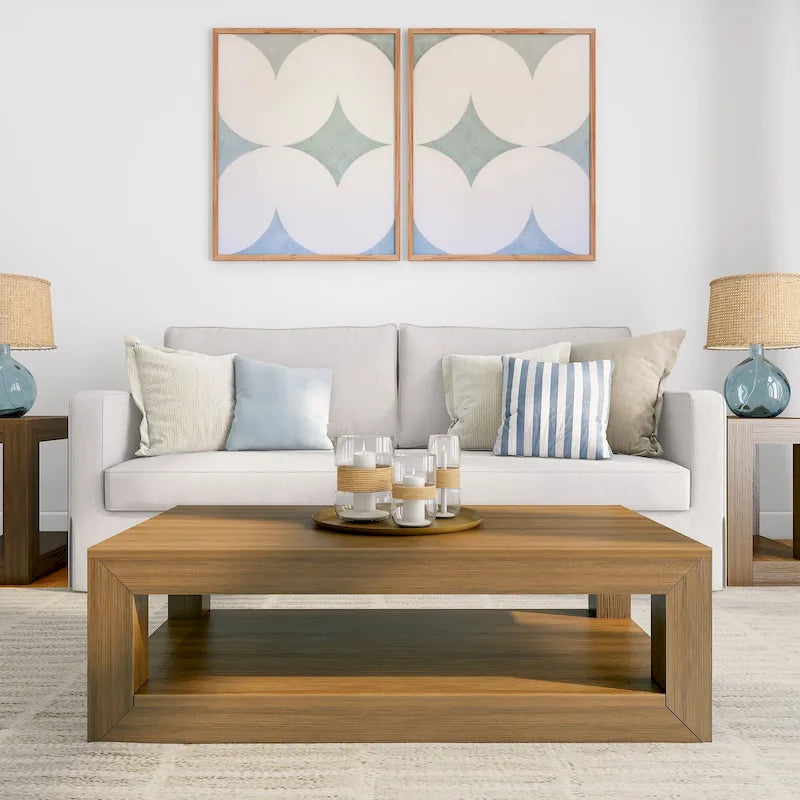 Modern Rectangular Coffee Table with Shelf